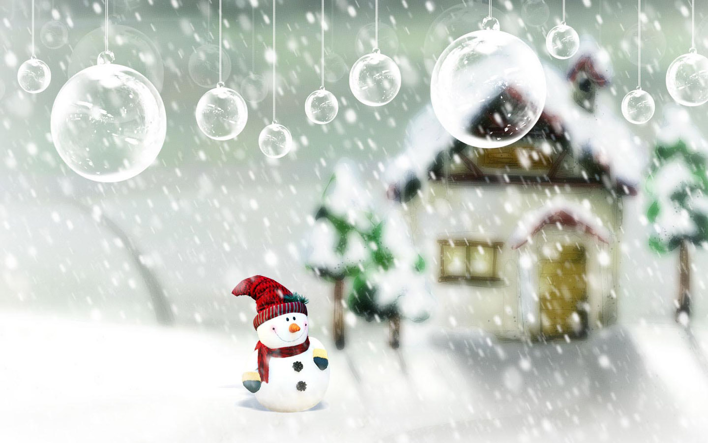 圣诞节梦幻雪景壁纸，免费电脑壁纸下载，打造节日氛围