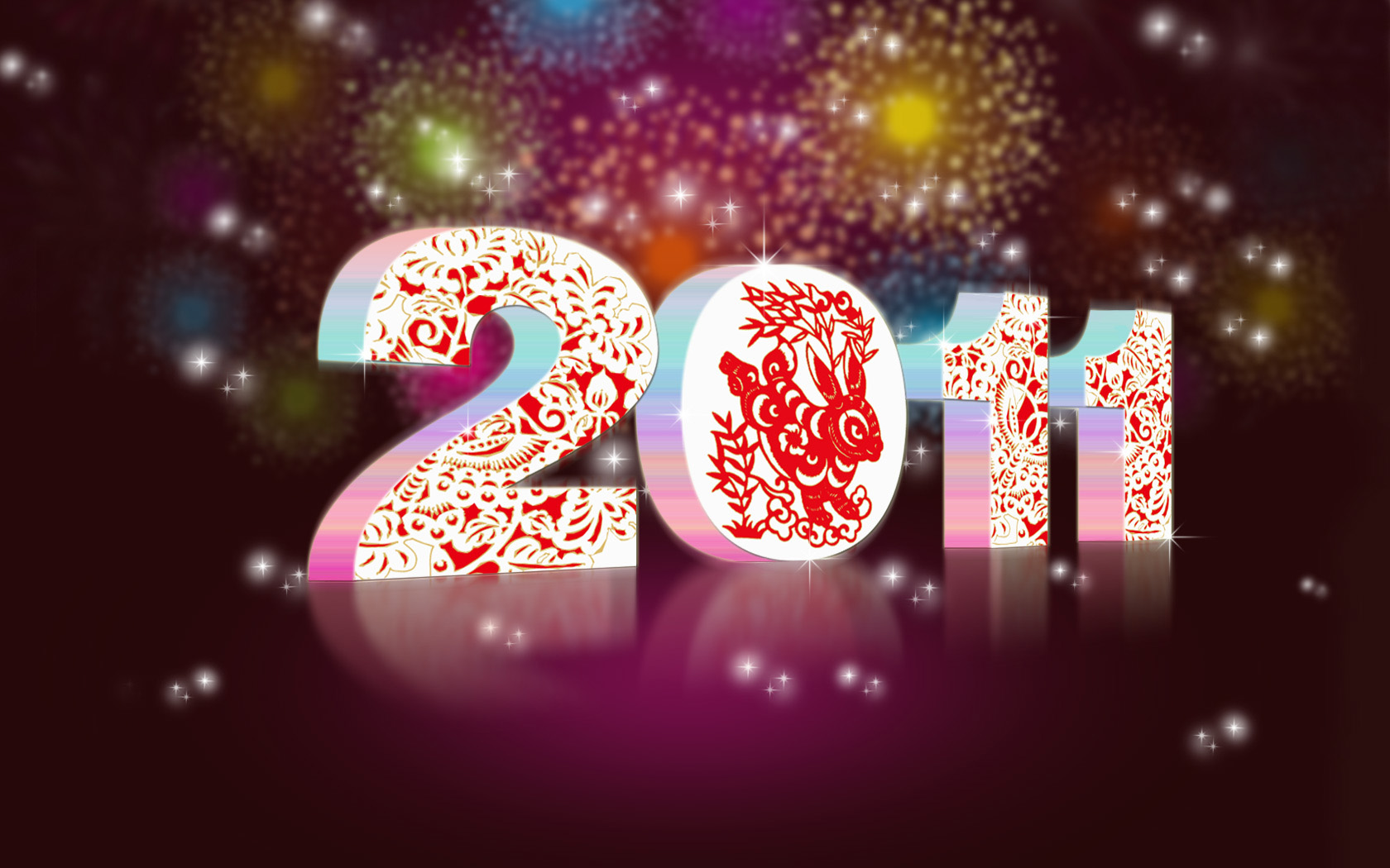 绚丽的烟花壁纸 2011璀璨星空壁纸