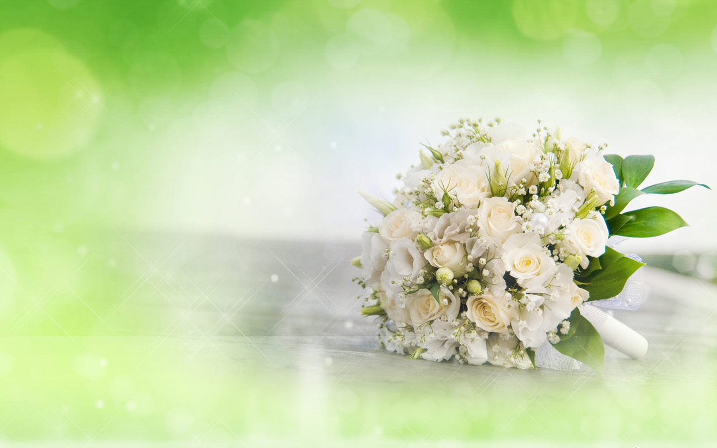 绿色鲜花壁纸，养眼花卉图案，免费电脑壁纸下载