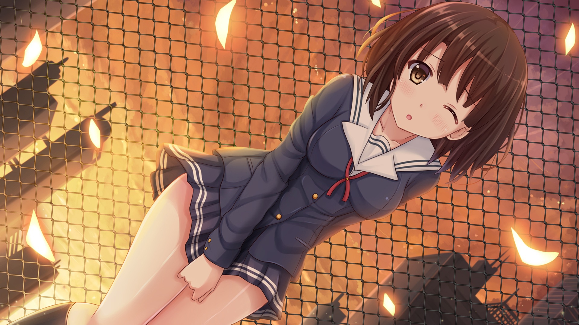 日本动漫校服美少女高清壁纸，免费下载，装点你的电脑桌面！