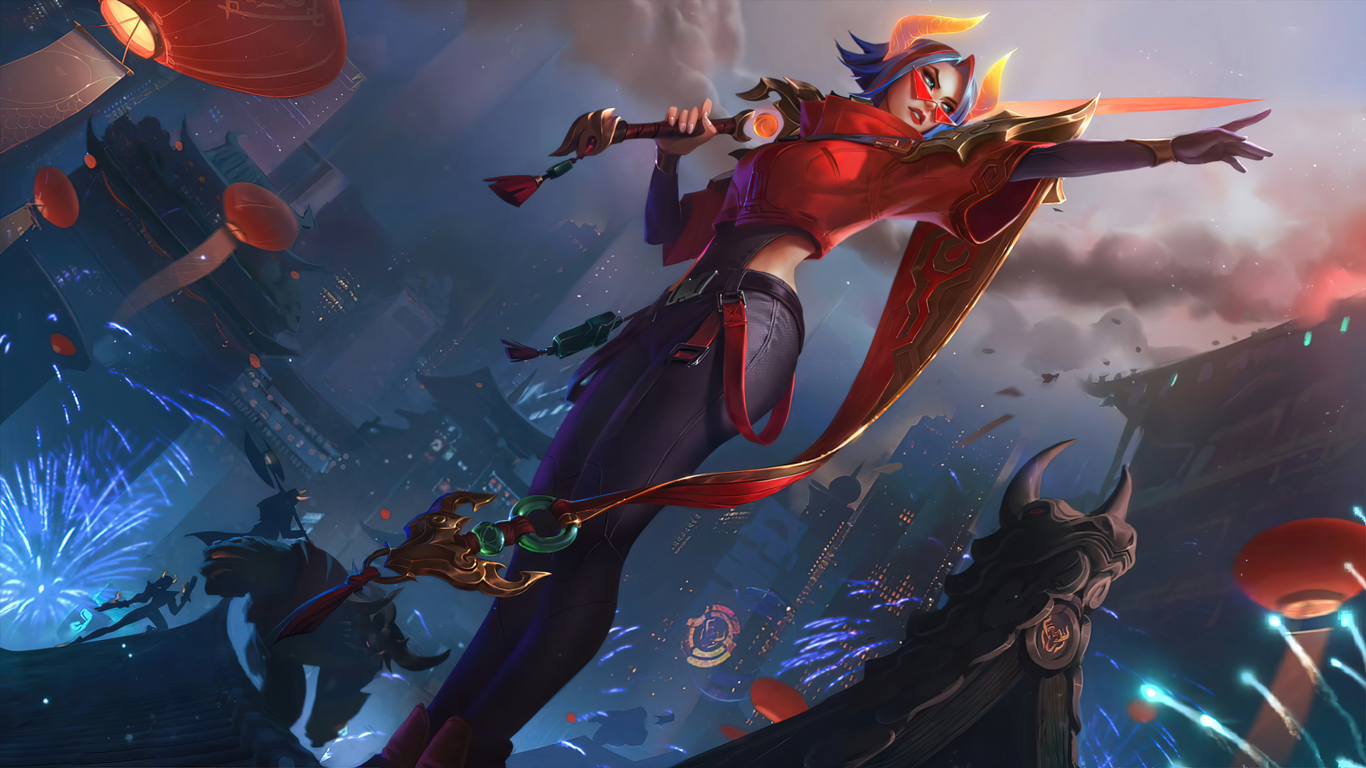 LOL英雄联盟，无双剑姬菲奥娜2021牛年限定高清壁纸，免费电脑壁纸下载