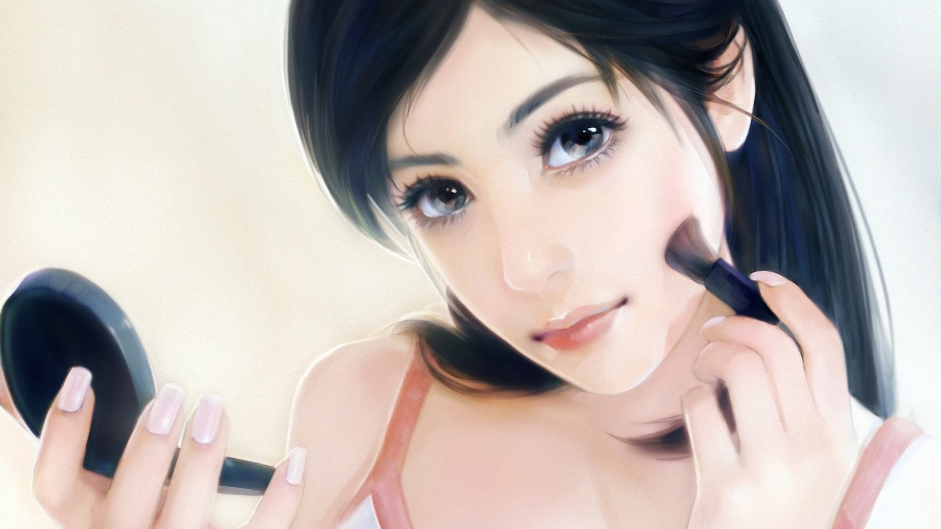 唯美化妆美女桌面壁纸，免费高清下载，美化你的电脑屏幕