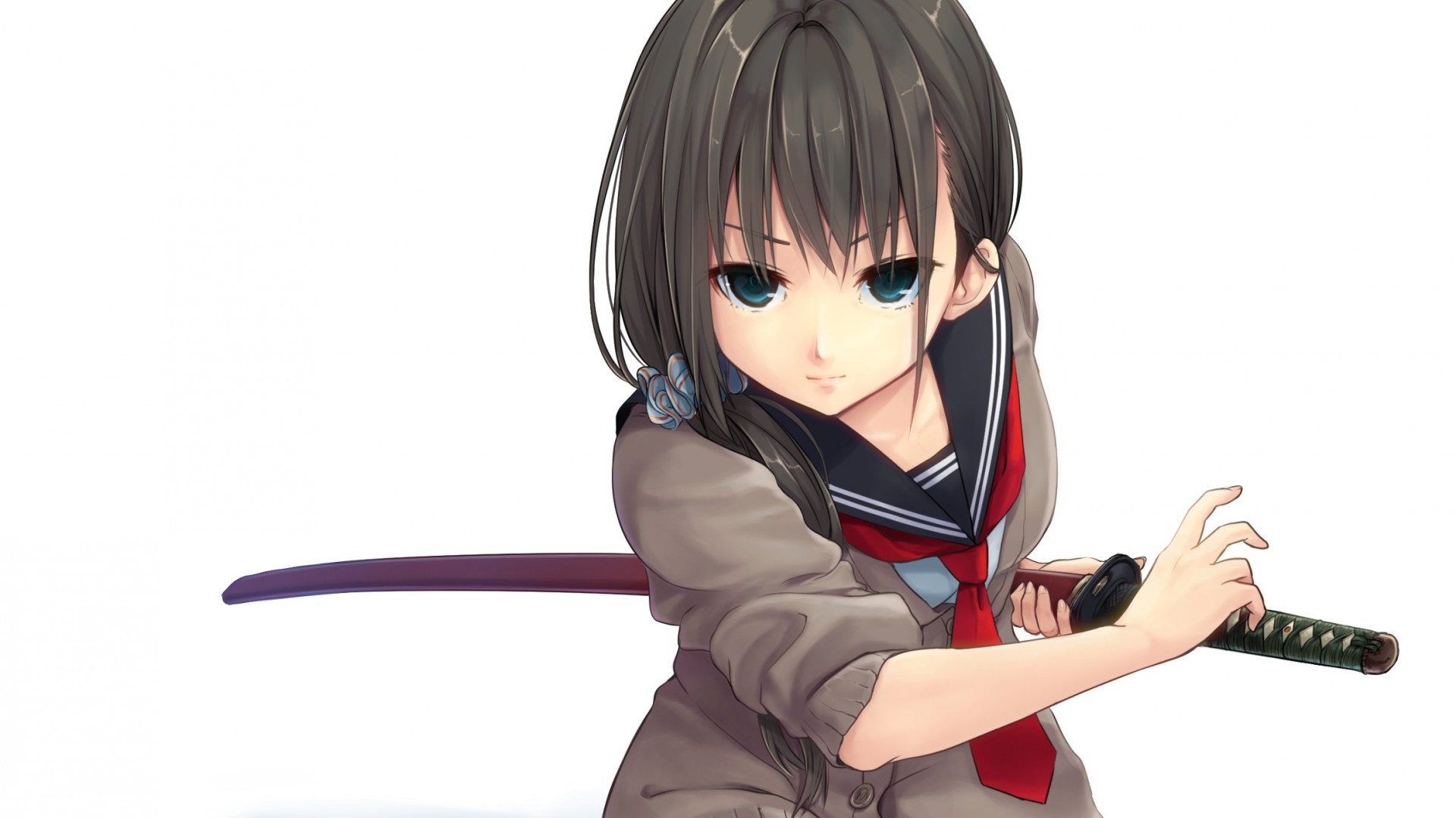 武士刀女孩手势剑客动漫壁纸