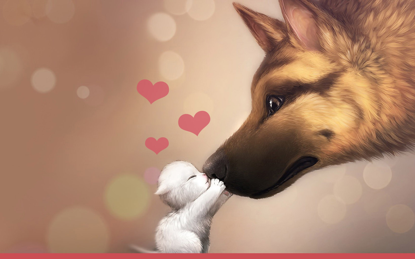 手绘萌犬桌面壁纸，唯美高清，免费下载！