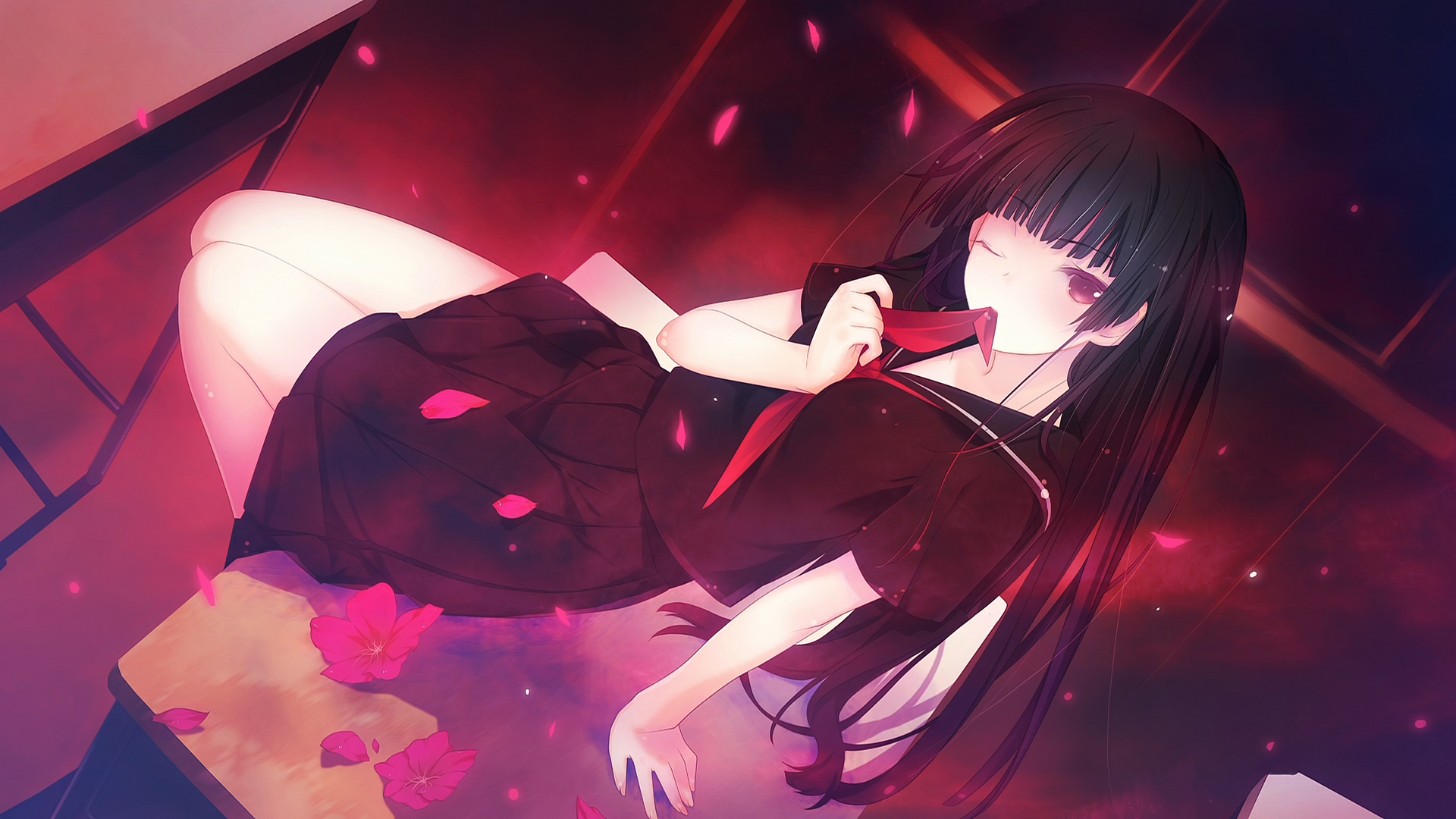 黄昏少女与失忆，绝美动漫少女壁纸，免费电脑桌面背景下载