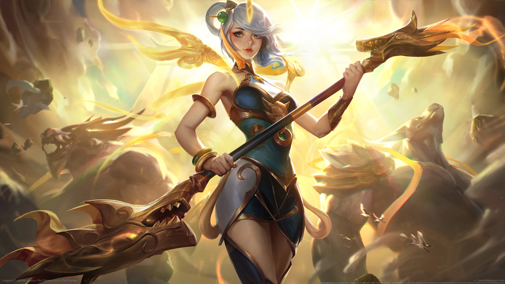 英雄联盟LOL拉克丝狗年皮肤原画壁纸，免费高清电脑壁纸下载