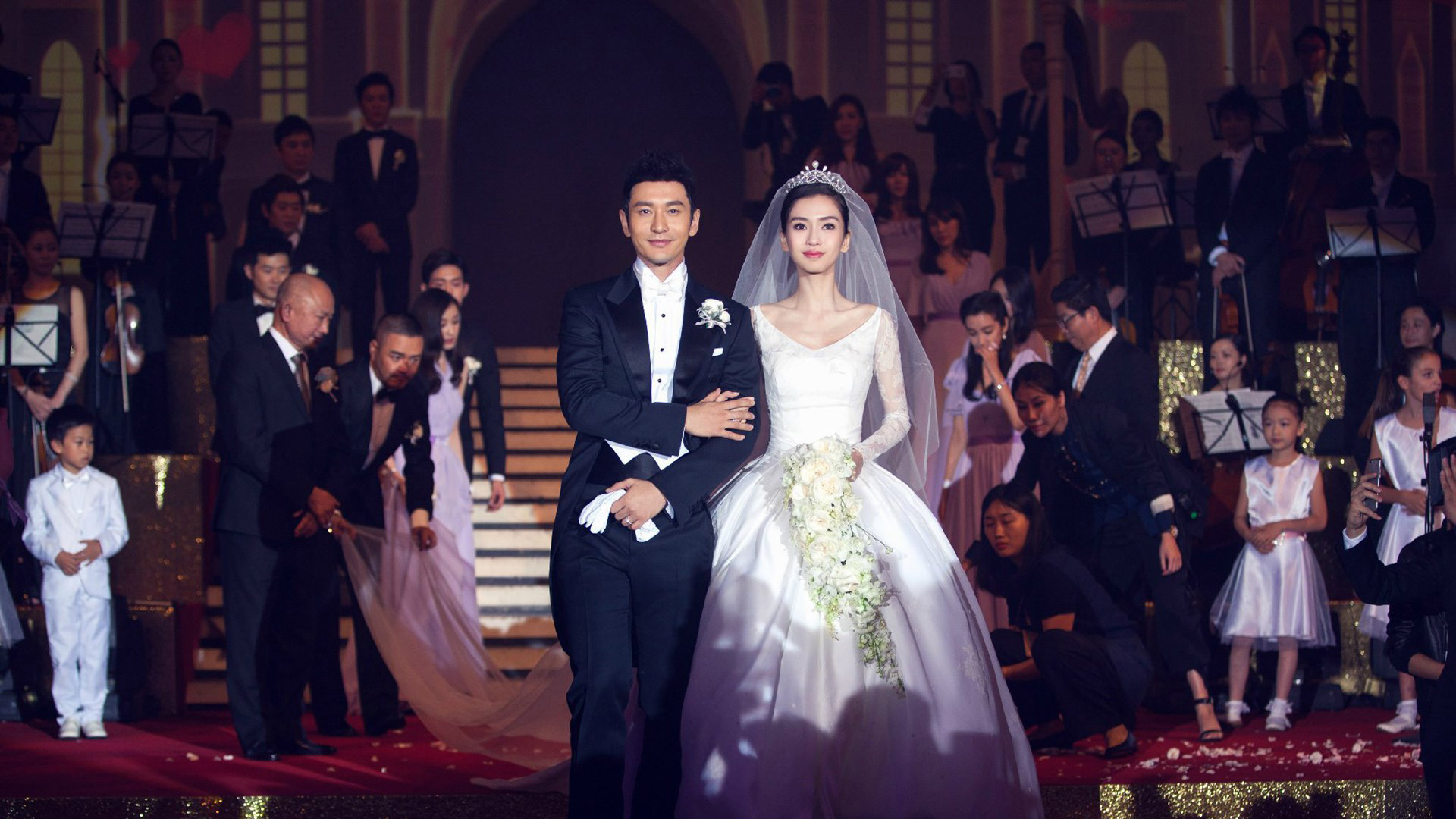 黄晓明&baby浪漫婚礼，精选婚纱照图片，免费桌面壁纸下载
