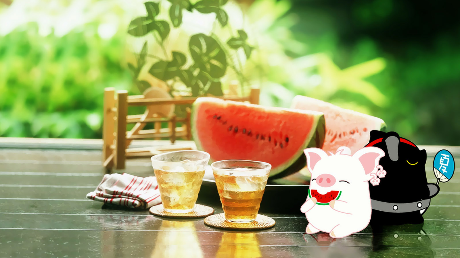 夏日清凉，超萌西瓜主题电脑壁纸，免费下载美化桌面！