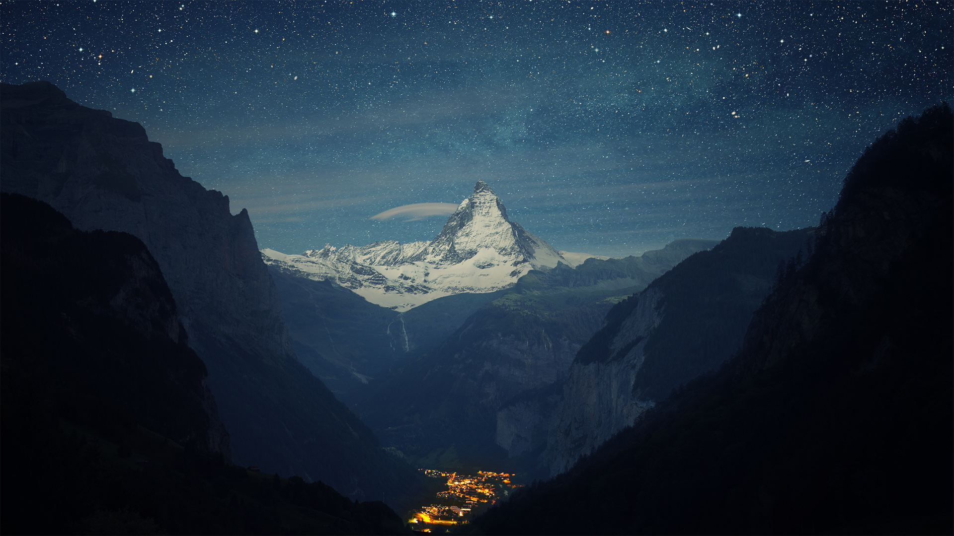 劳特布龙嫩山谷，绝美星空风景壁纸，免费下载装点你的电脑桌面