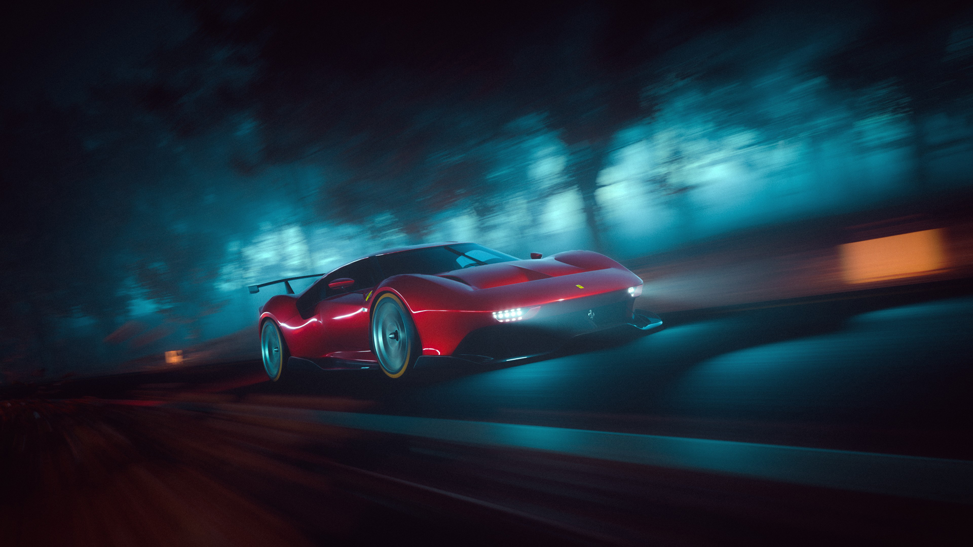 法拉利 Ferrari P80C 红色跑车壁纸