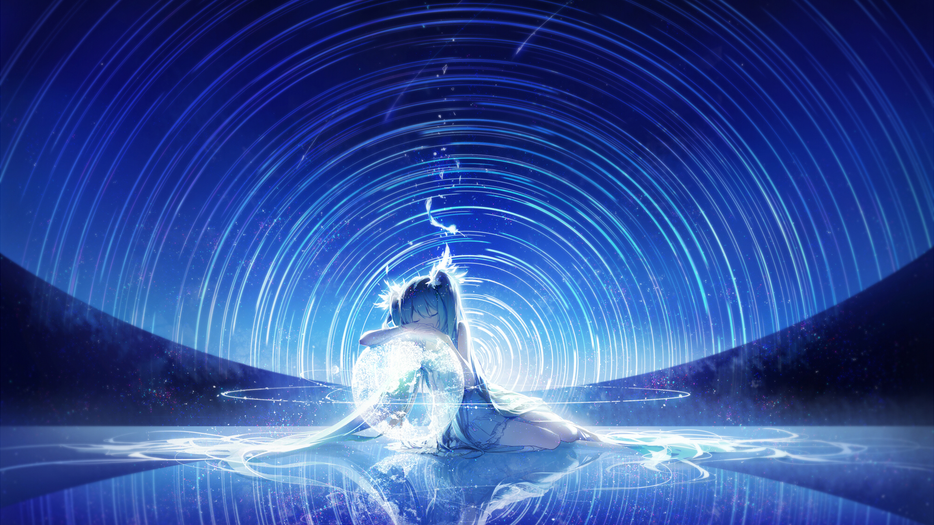 星空初音，高清动漫壁纸，免费电脑桌面美化下载