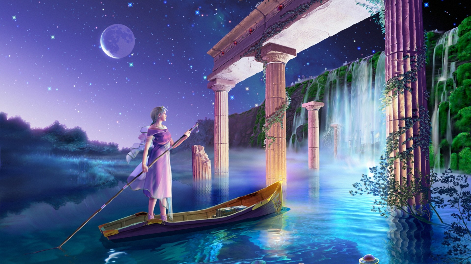天国探险插画集，加贺谷穰梦幻之作，免费下载Celestial Exploring经典桌面壁纸