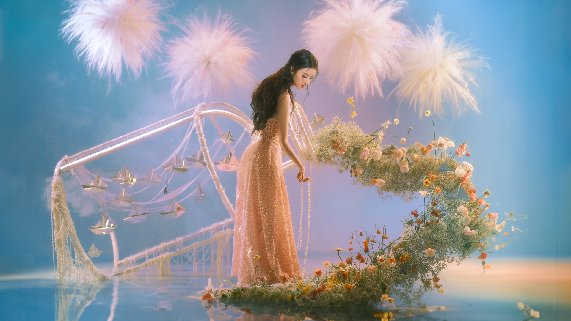 王楚然，梦幻美女壁纸，漂流瓶主题，免费电脑桌面下载