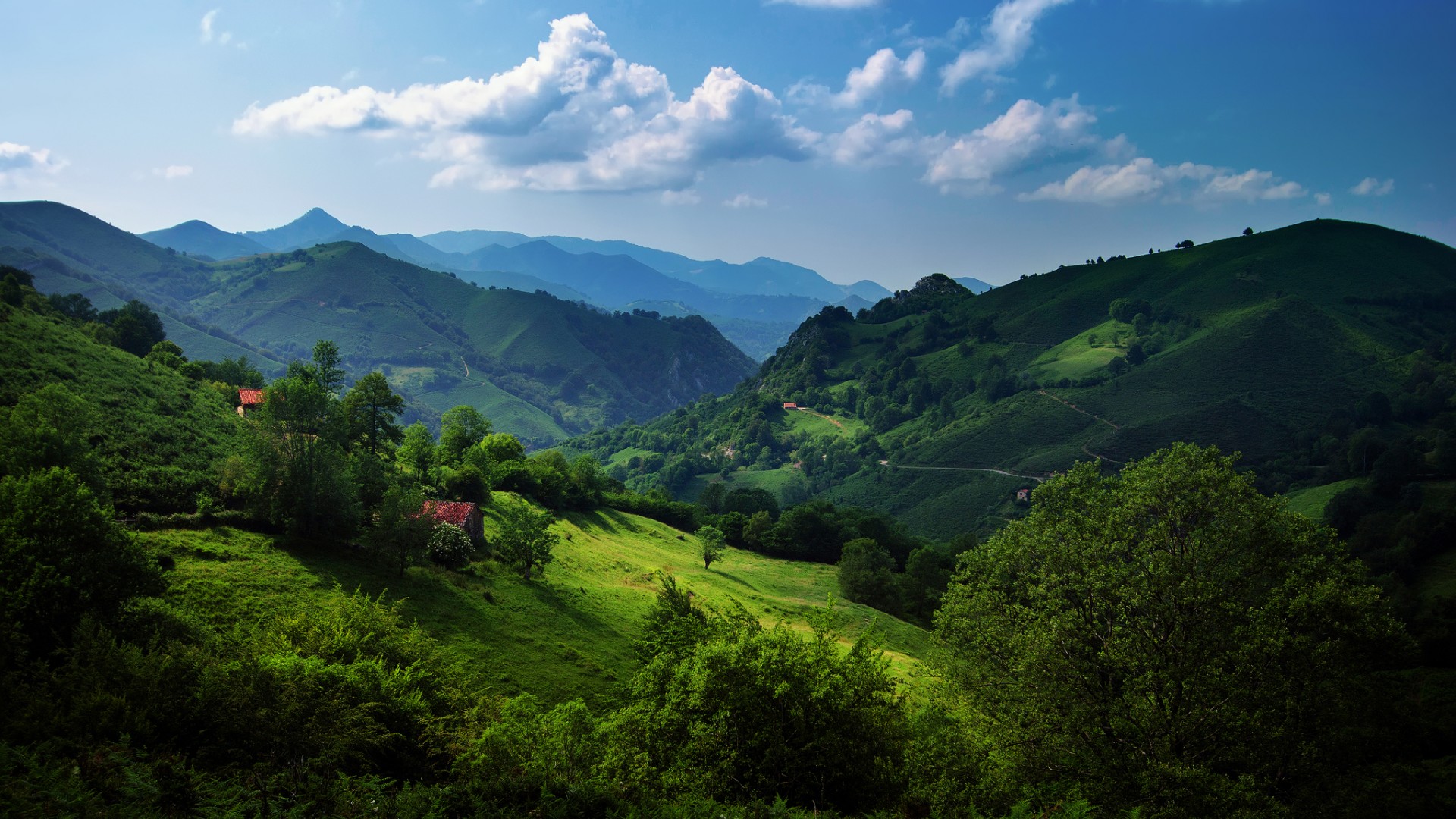 西班牙阿斯图里亚斯，坎塔布连山脉绝美风景，免费电脑壁纸下载