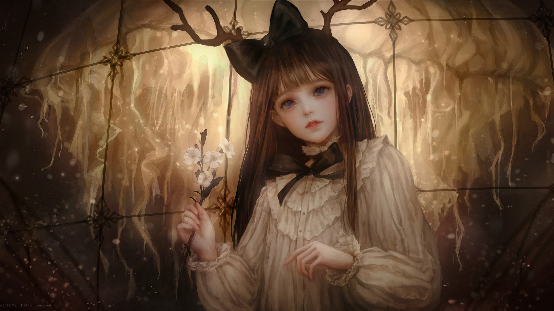 花园神秘少女壁纸