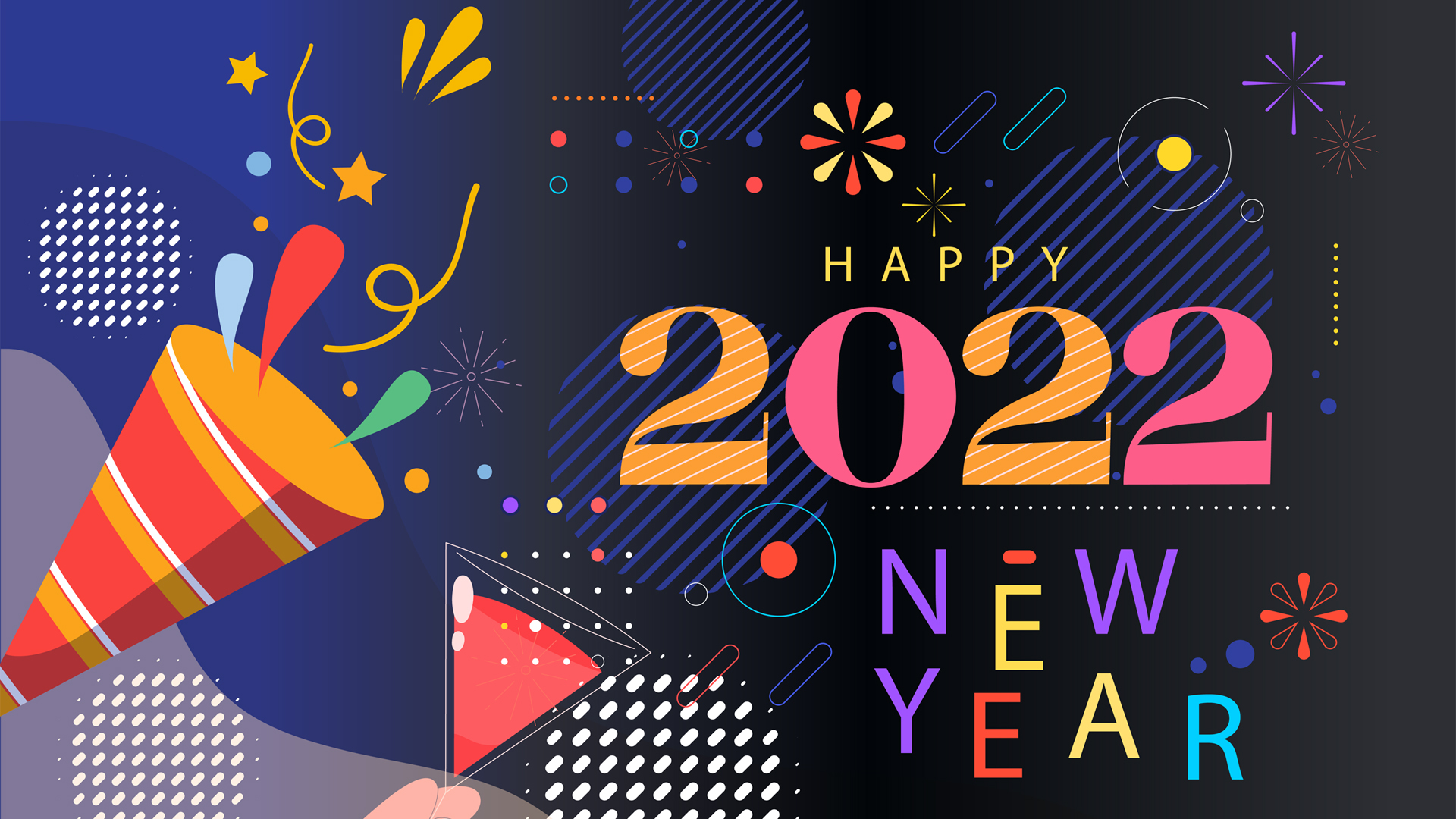 2022虎年新年背景海报壁纸，免费电脑壁纸下载，欢庆节日氛围！