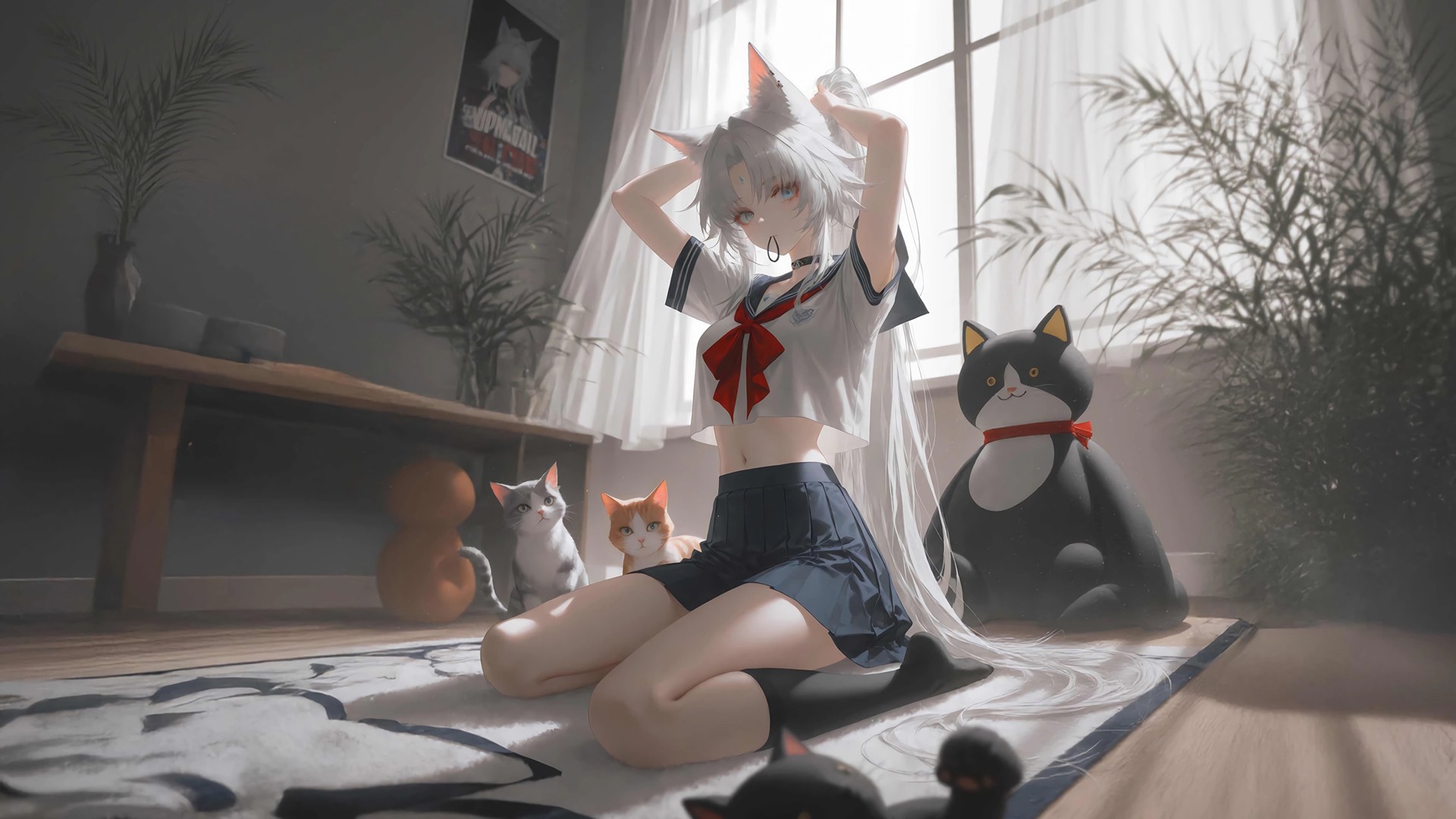 崩坏星穹铁道飞霄猫耳主题动漫桌面壁纸，免费电脑壁纸下载