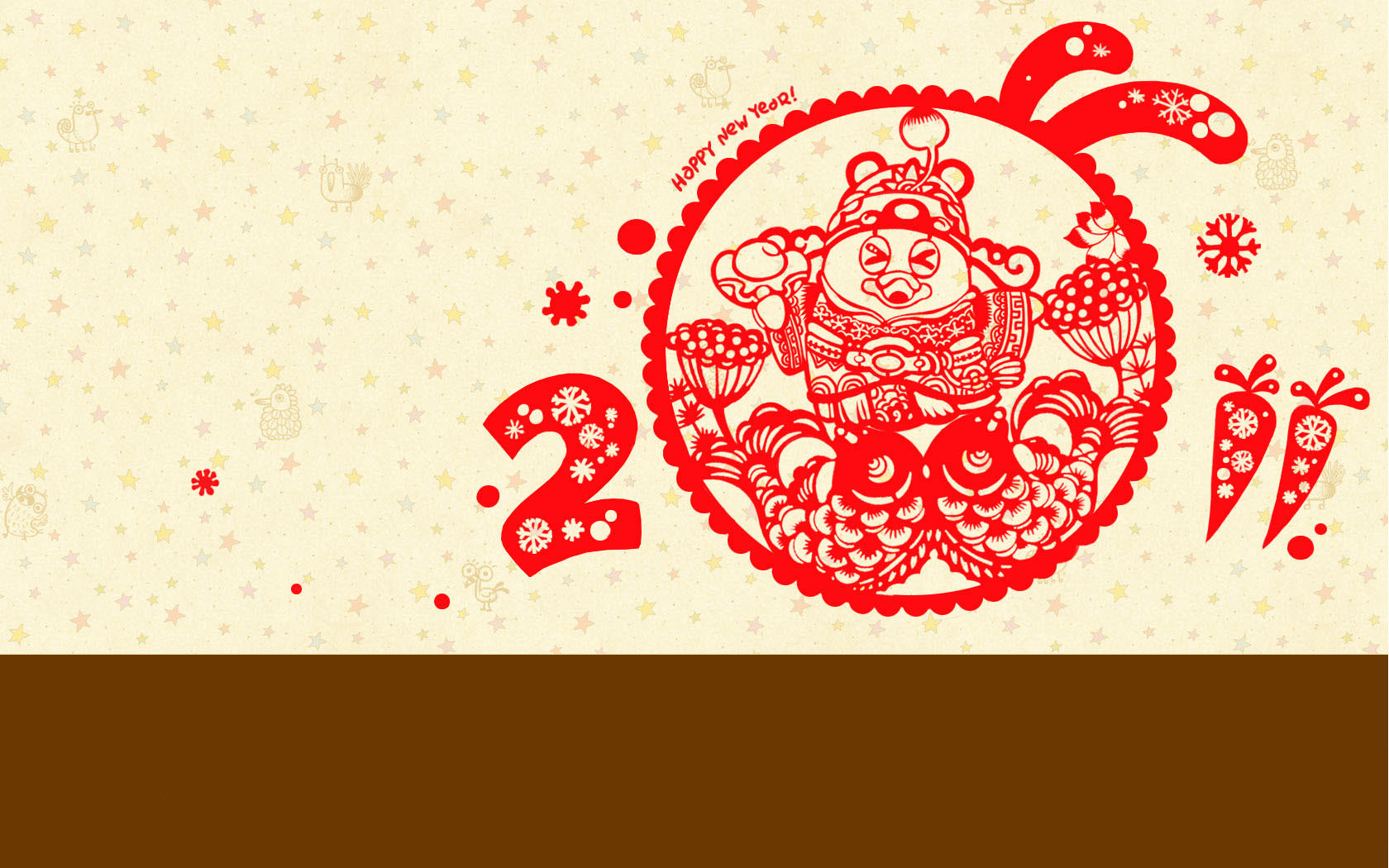 2011年财神送宝，卯兔贺春精选壁纸，免费电脑壁纸下载