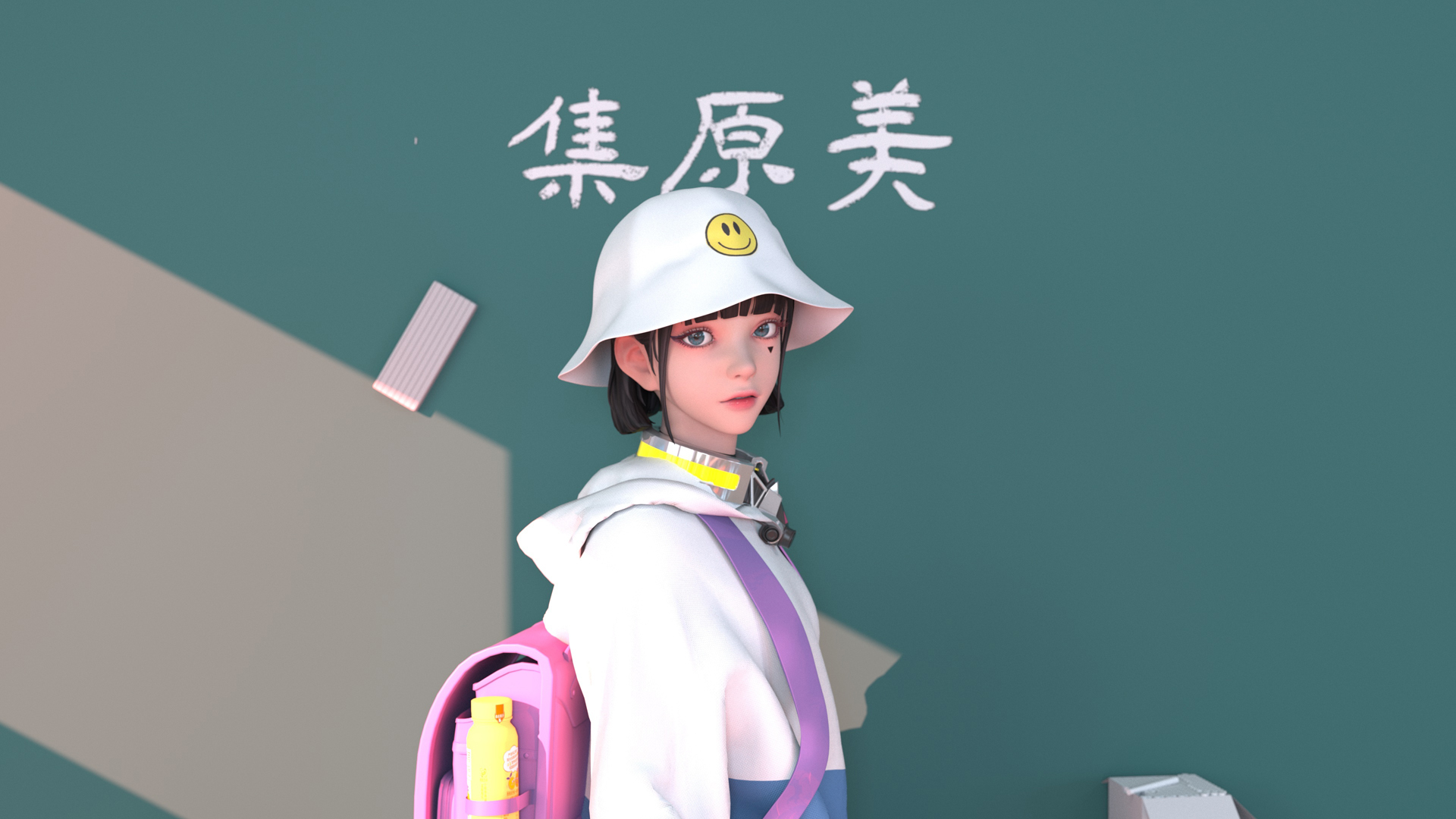 集原美 书包 黑板 可爱集原美壁纸