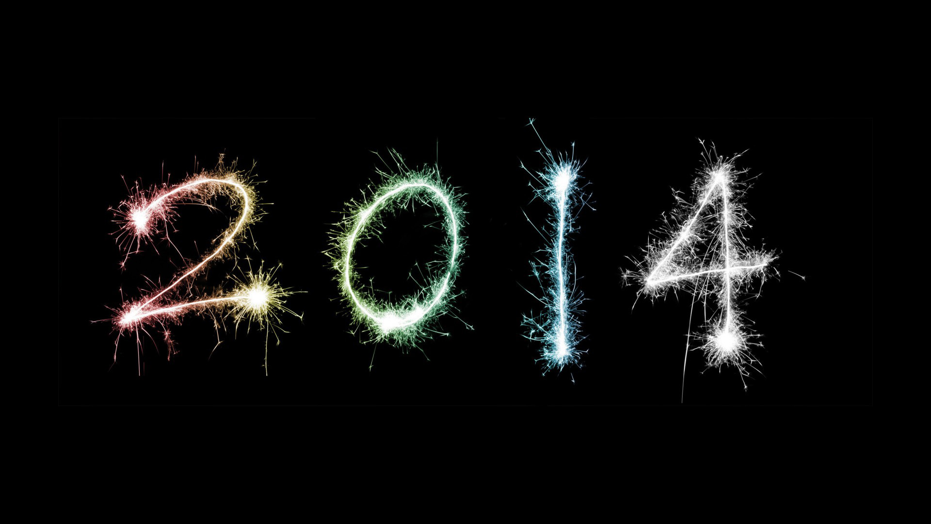 2014,数字,烟花,新年电脑桌面壁纸