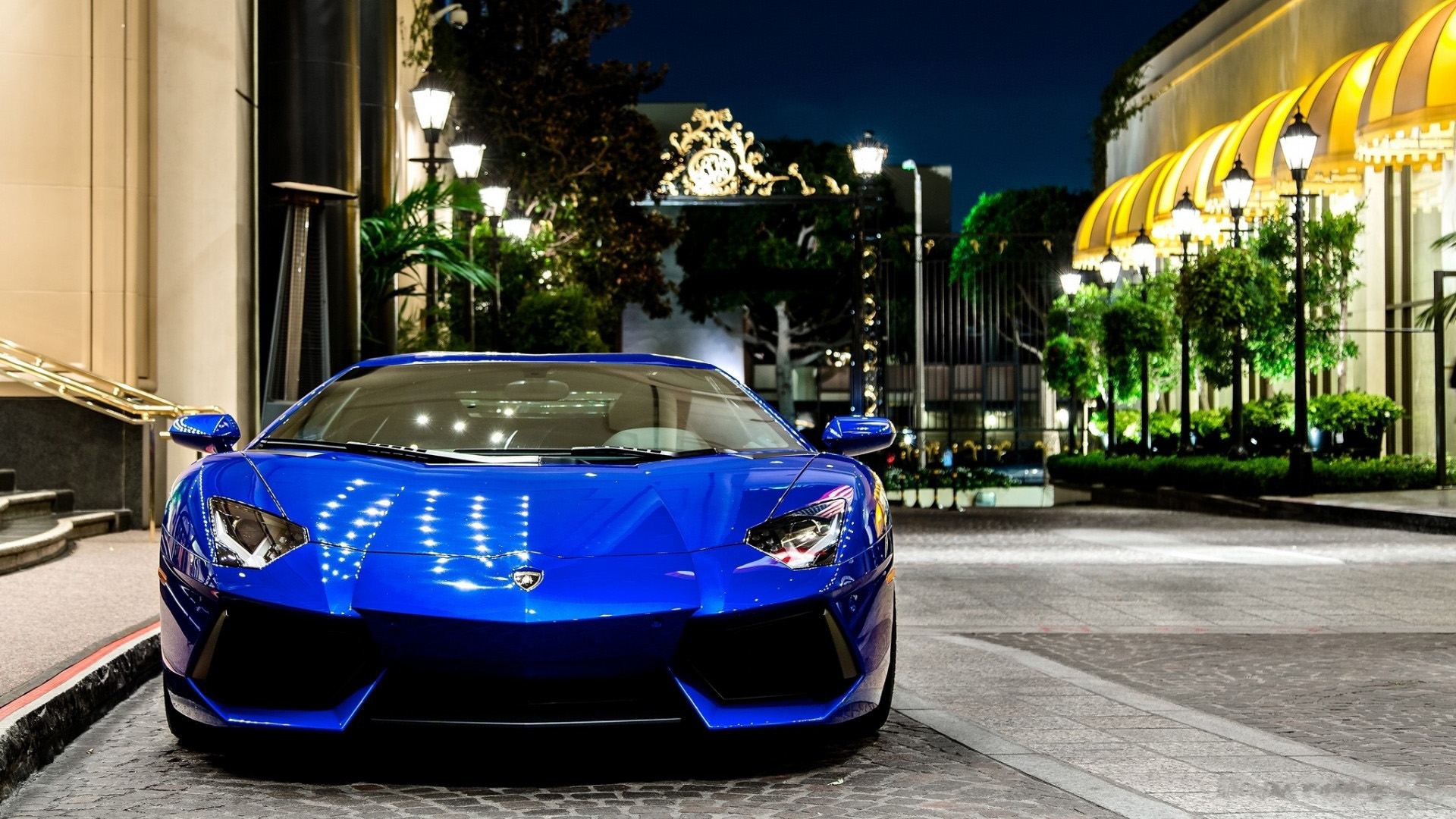 蓝色兰博基尼图片aventador,桌面壁纸