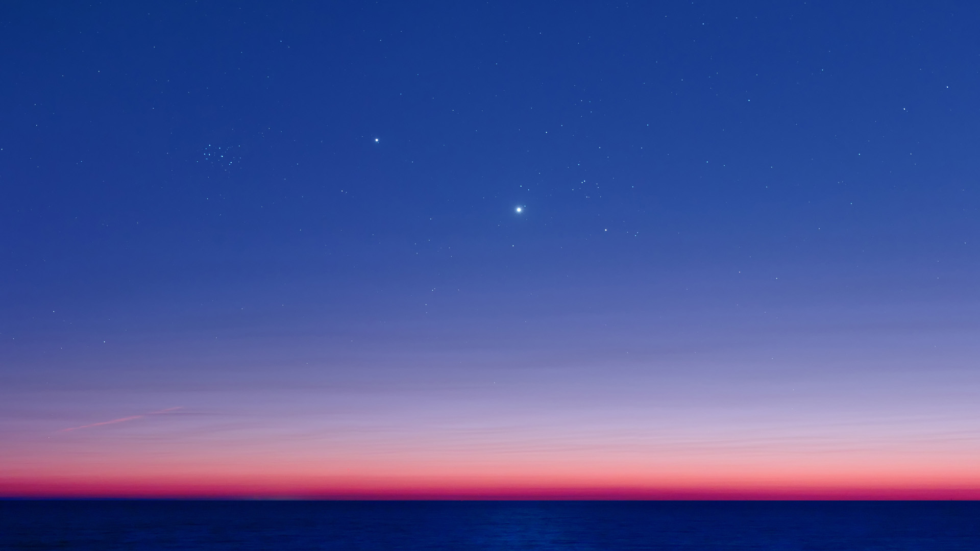 金星，木星，毕宿五，昴宿星团桌面壁纸