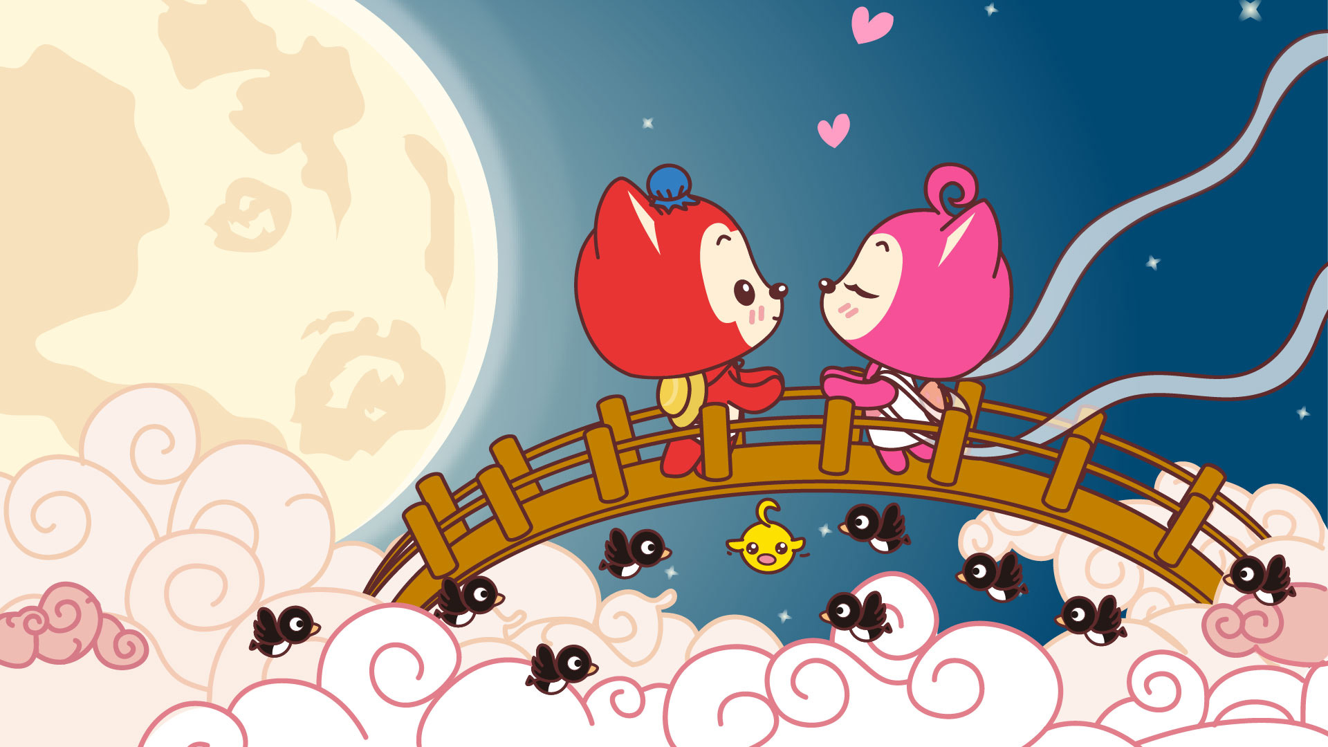 2014阿狸七夕节壁纸，免费电脑壁纸下载专区