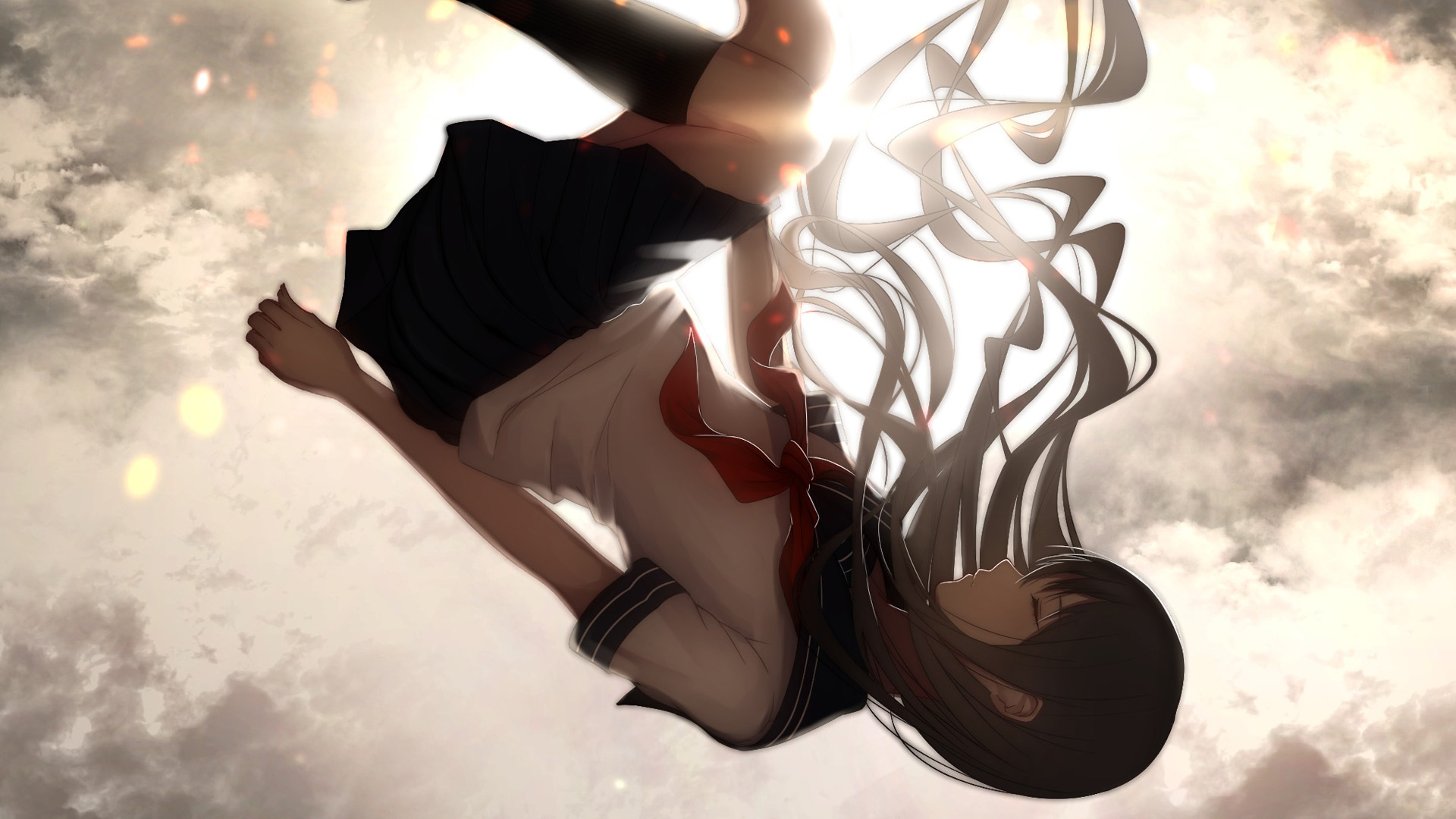 女孩校服动漫壁纸，免费下载，梦幻联想桌面背景