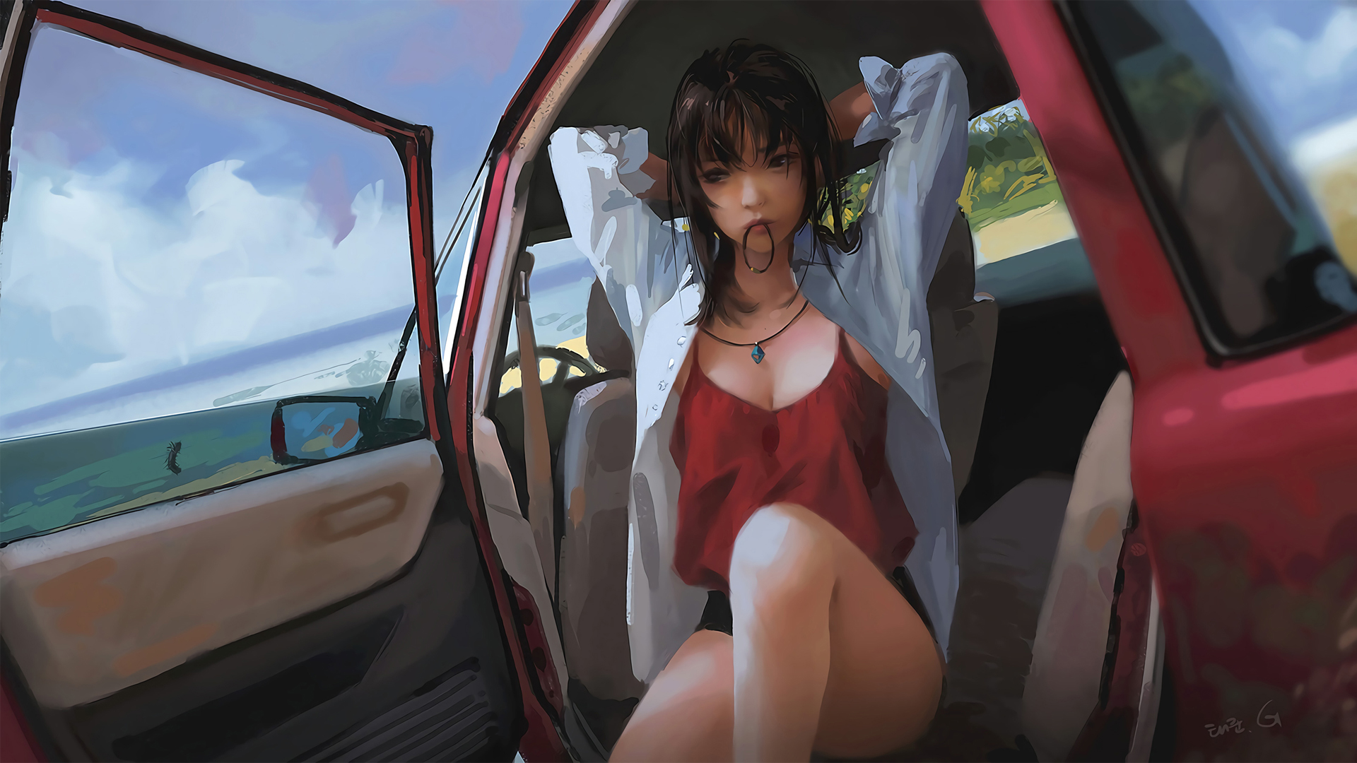 女生辫子动漫插画，唯美壁纸免费下载，装点你的电脑桌面