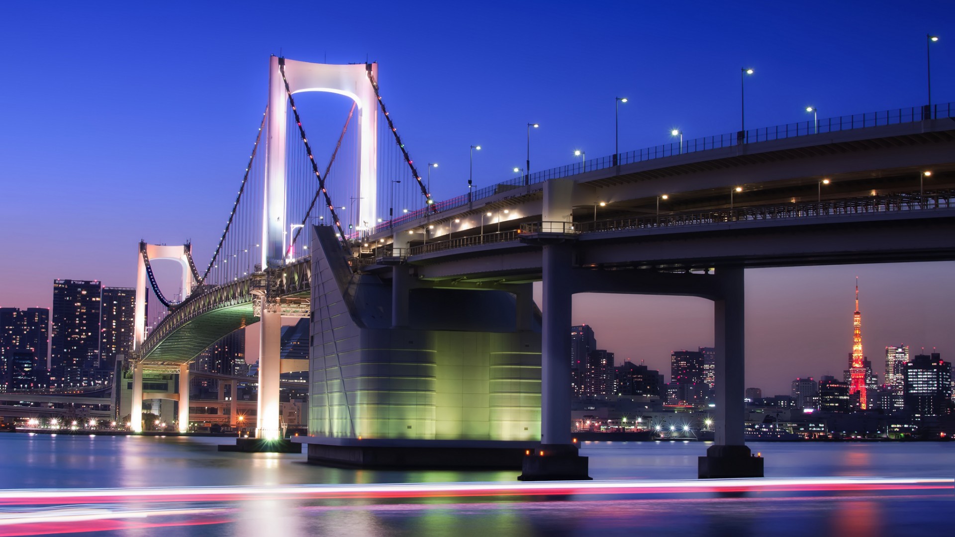日本东京夜景，桥与风景融为一体的绝美壁纸，免费下载！