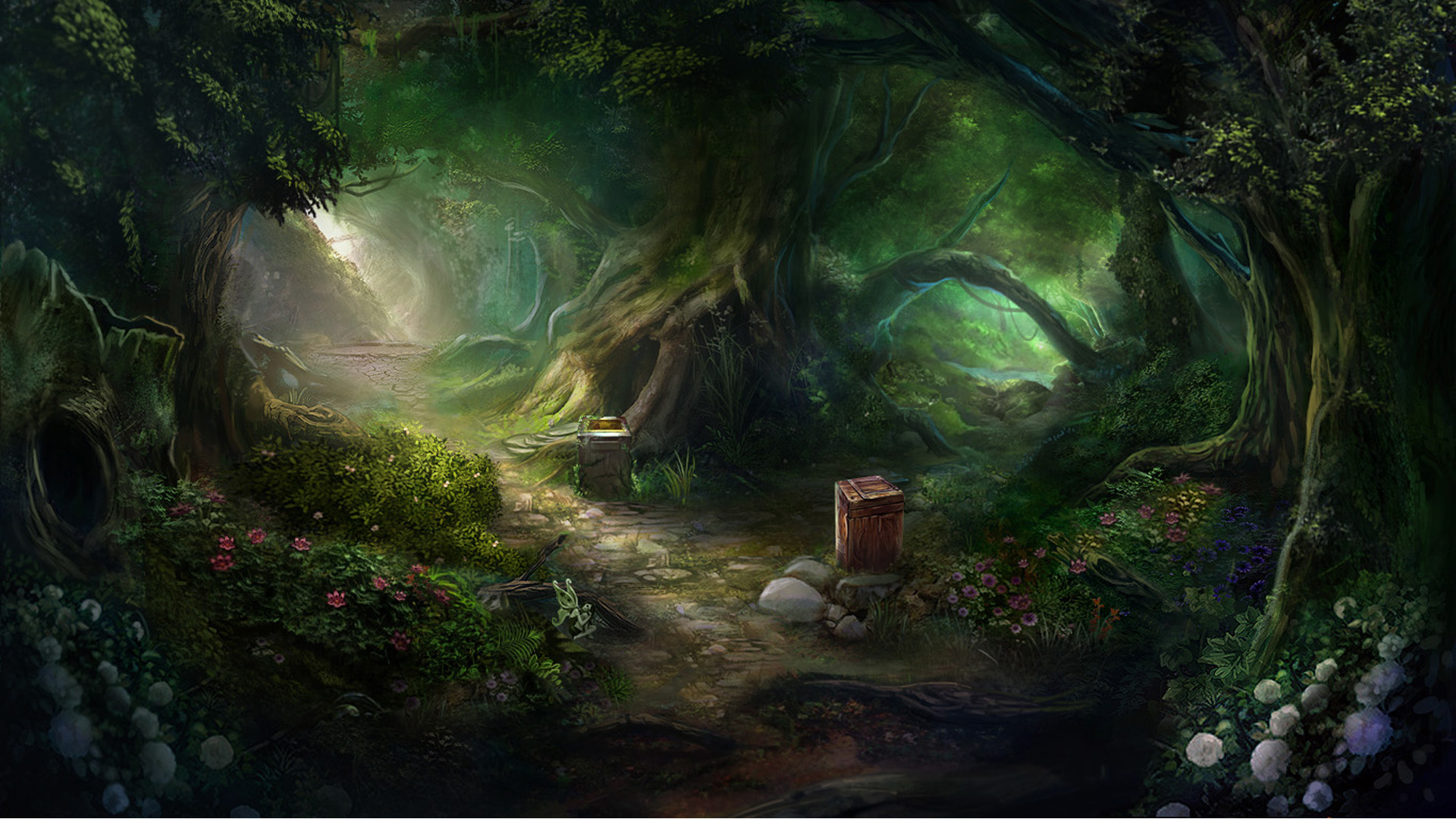魔法森林梦幻绘画，唯美壁纸免费下载，装点你的电脑梦境