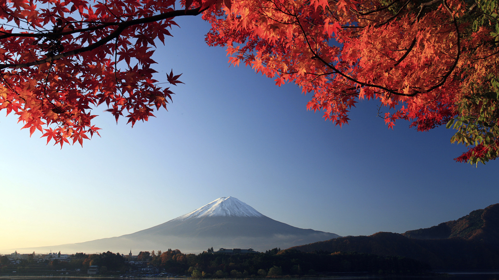 富士山秋日盛景，绝美电脑桌面壁纸，免费下载！