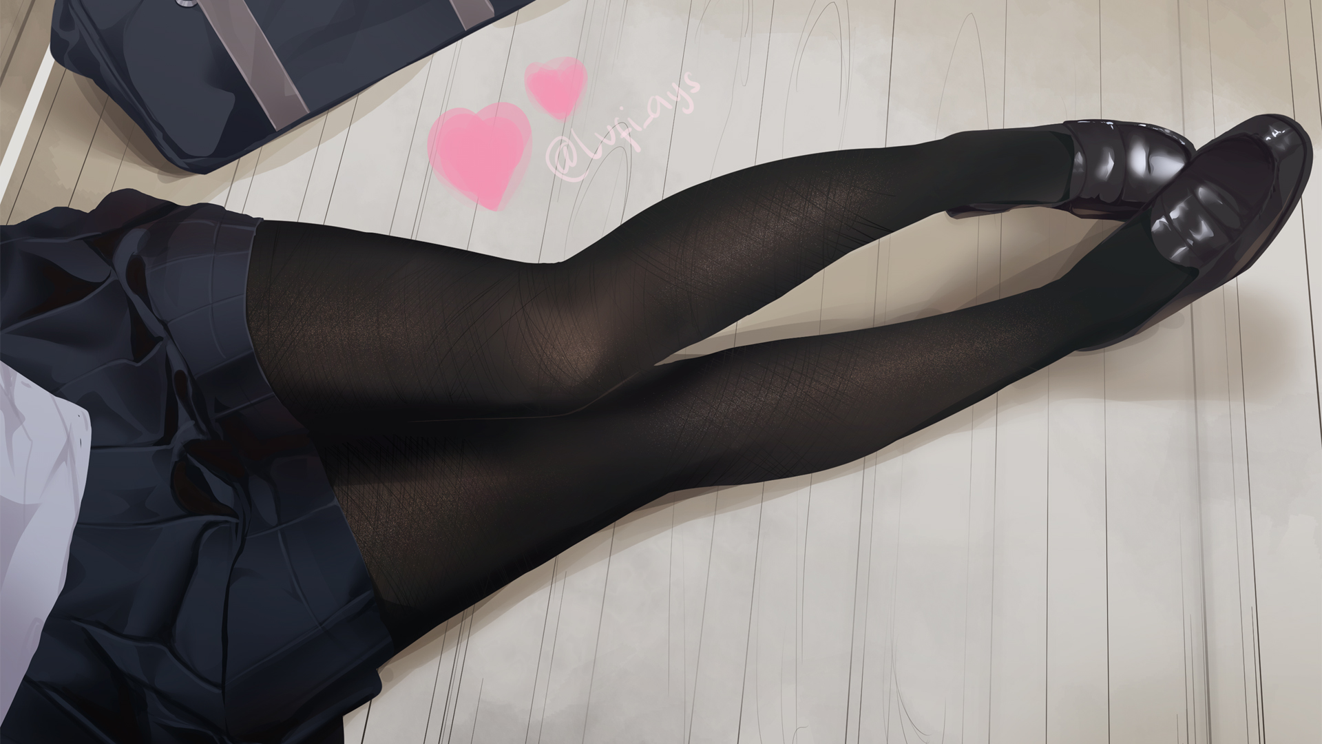 免费动漫壁纸下载，学生水手服、黑色丝袜美腿精选集