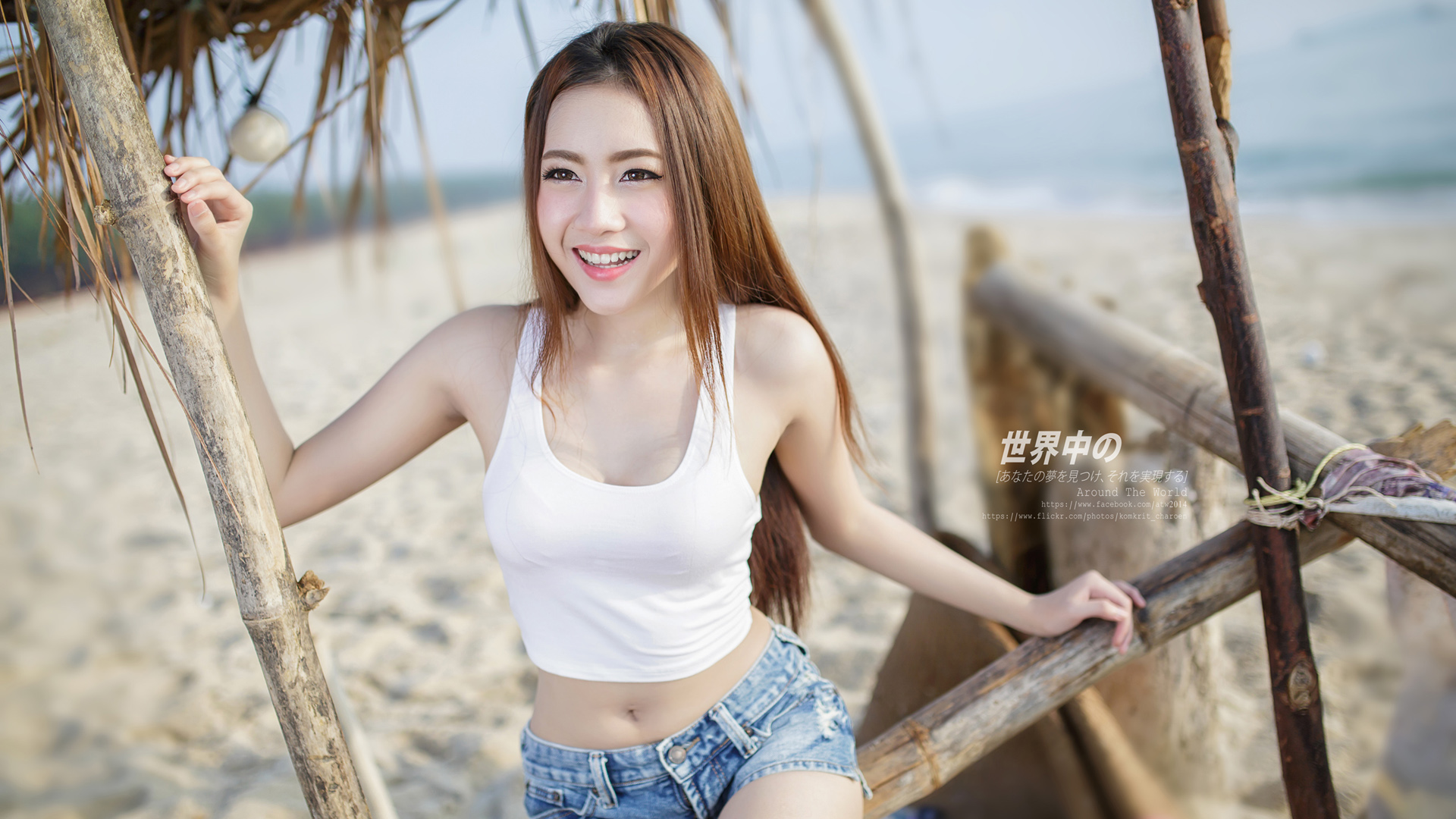 夏日海滩风情，性感美女壁纸精选，免费电脑壁纸下载