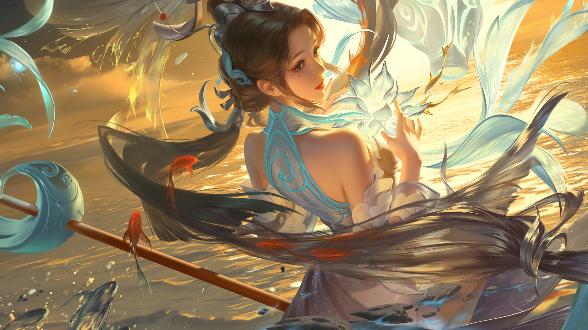 王者荣耀大乔白鹤梁神女精美壁纸，免费电脑壁纸下载