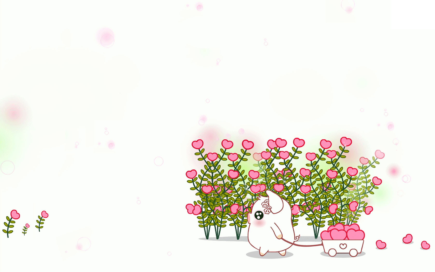 花中小猪桌面背景