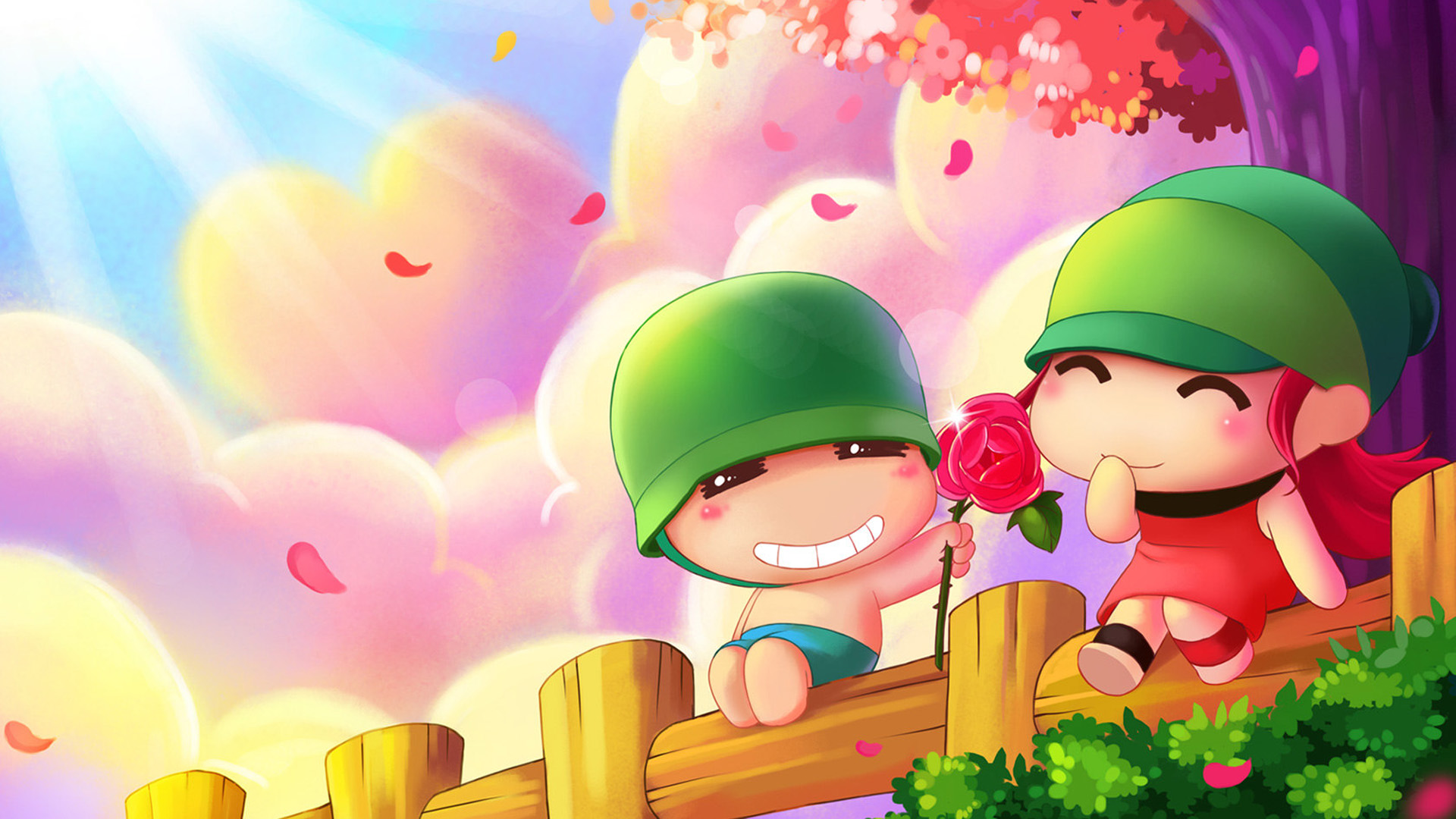 炮炮兵樱花恋曲桌面壁纸，唯美可爱，免费下载！