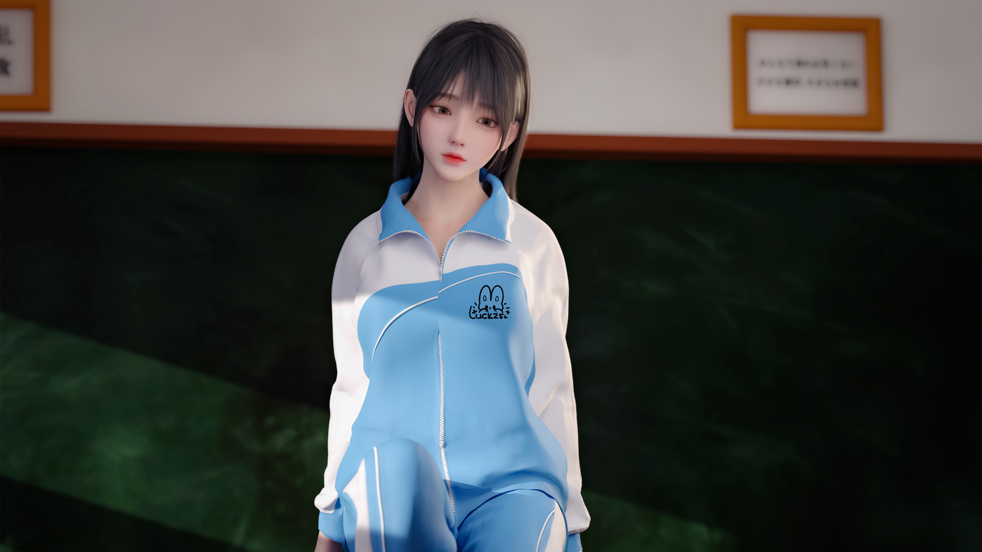 清纯校园风动漫美女壁纸免费下载，麻匪校服美女3D动漫壁纸精选