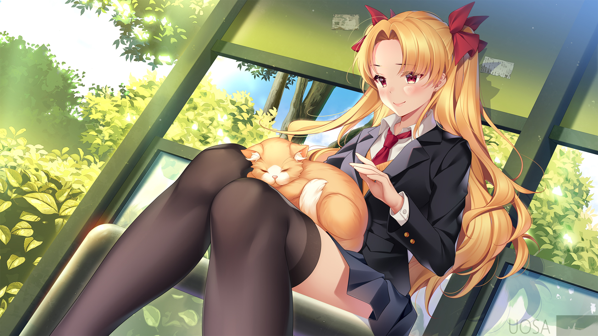 埃列什基伽勒 制服 丝袜大长腿 Fate 女子 猫 高清2k动漫壁纸