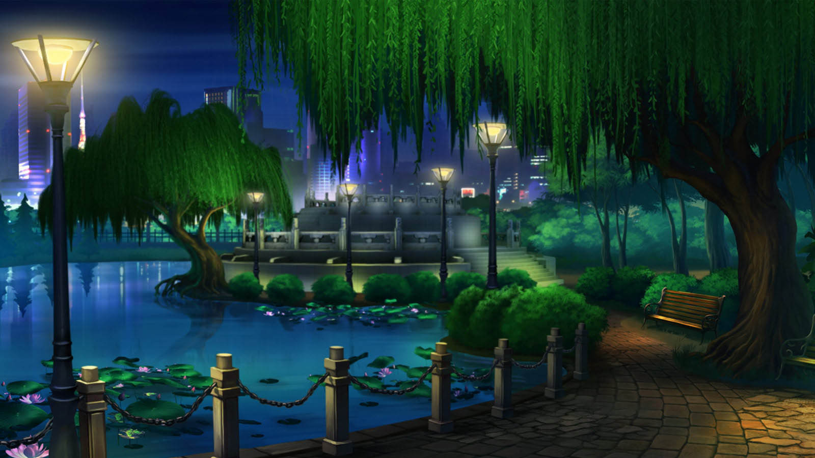 夜色香山公园美景，免费高清桌面壁纸下载