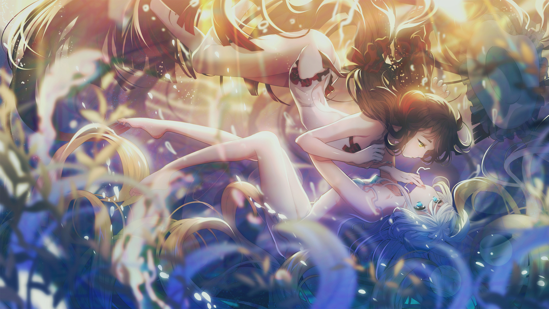 唯美梦幻水下泳装女生动漫壁纸，免费高清电脑壁纸下载