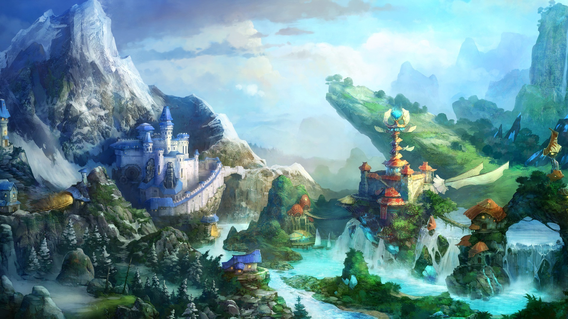 游戏风景，幻想城市精美壁纸，免费电脑壁纸下载