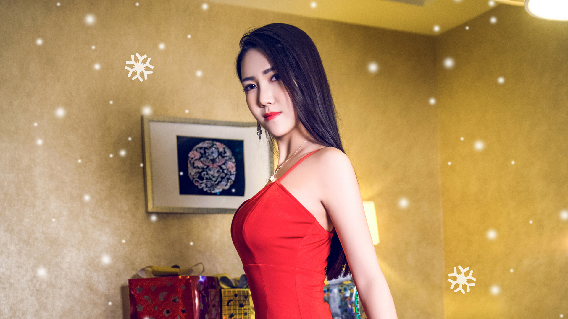 梦灵娇平安夜美女壁纸，高清免费下载，打造专属桌面美景