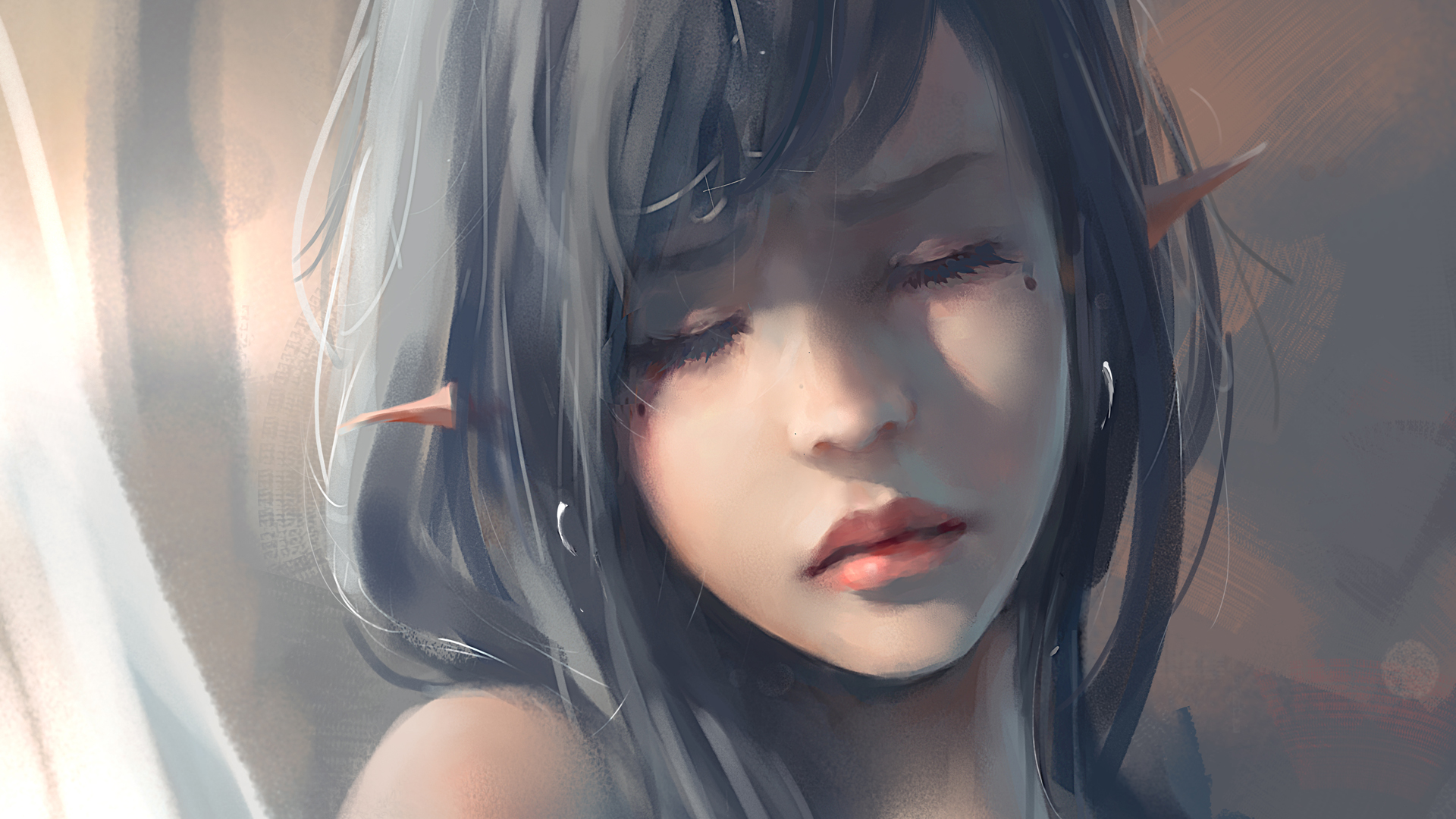 公主闭眸之美，精选高清动漫人物插画壁纸，免费下载电脑桌面背景