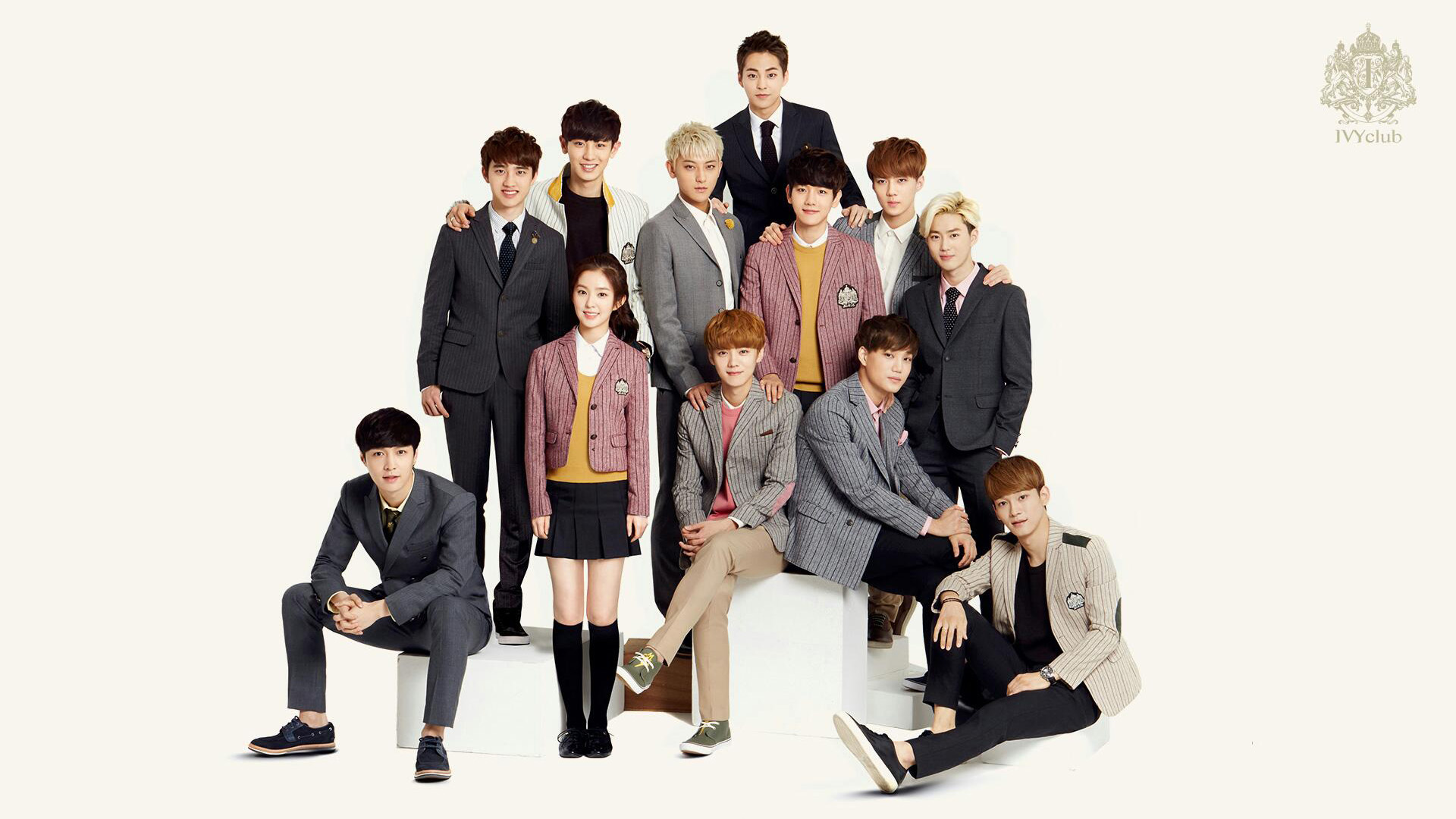 EXO,校服,灿烈,KAI,鹿晗,D.O.,都景秀,SUHO,EXO高清壁纸