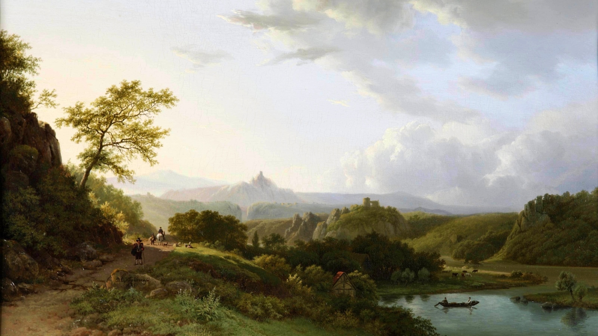 精美风景壁纸免费下载，欣赏著名画家Barend Cornelis Koekkoek的唯美画