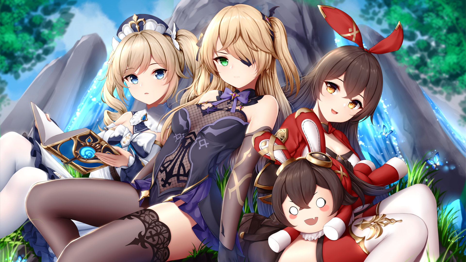 《原神》美女角色精选，黑色丝袜魅力，绝美游戏风景壁纸免费下载