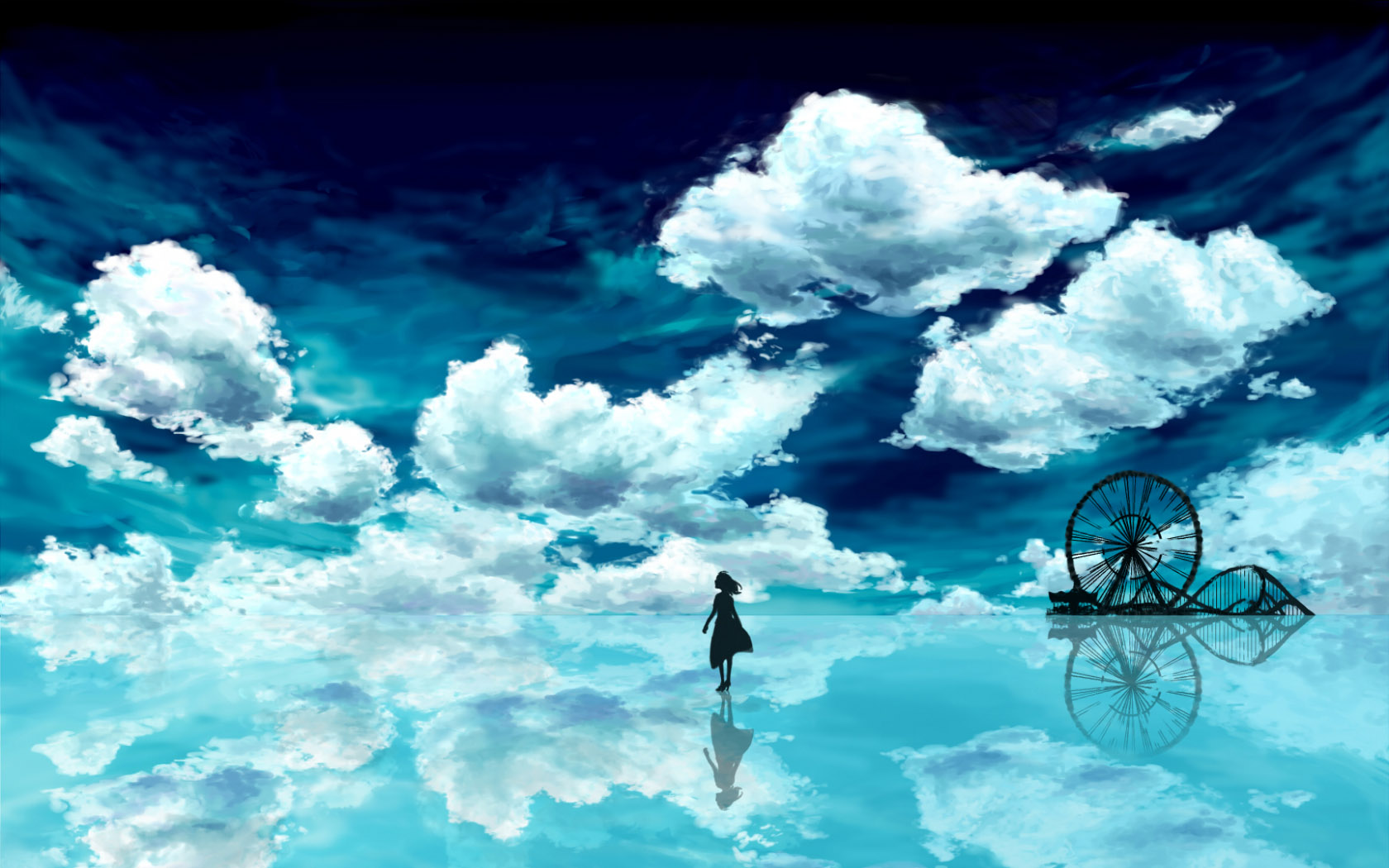 水天一色桌面背景