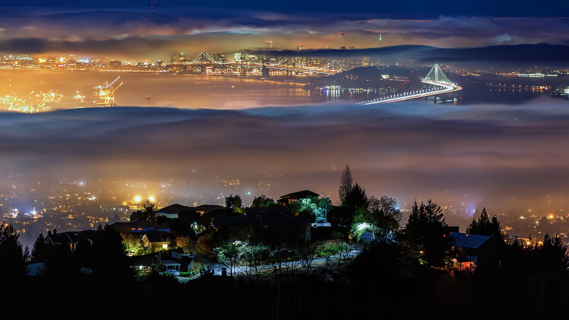 旧金山伯克利夜晚风景桌面壁纸