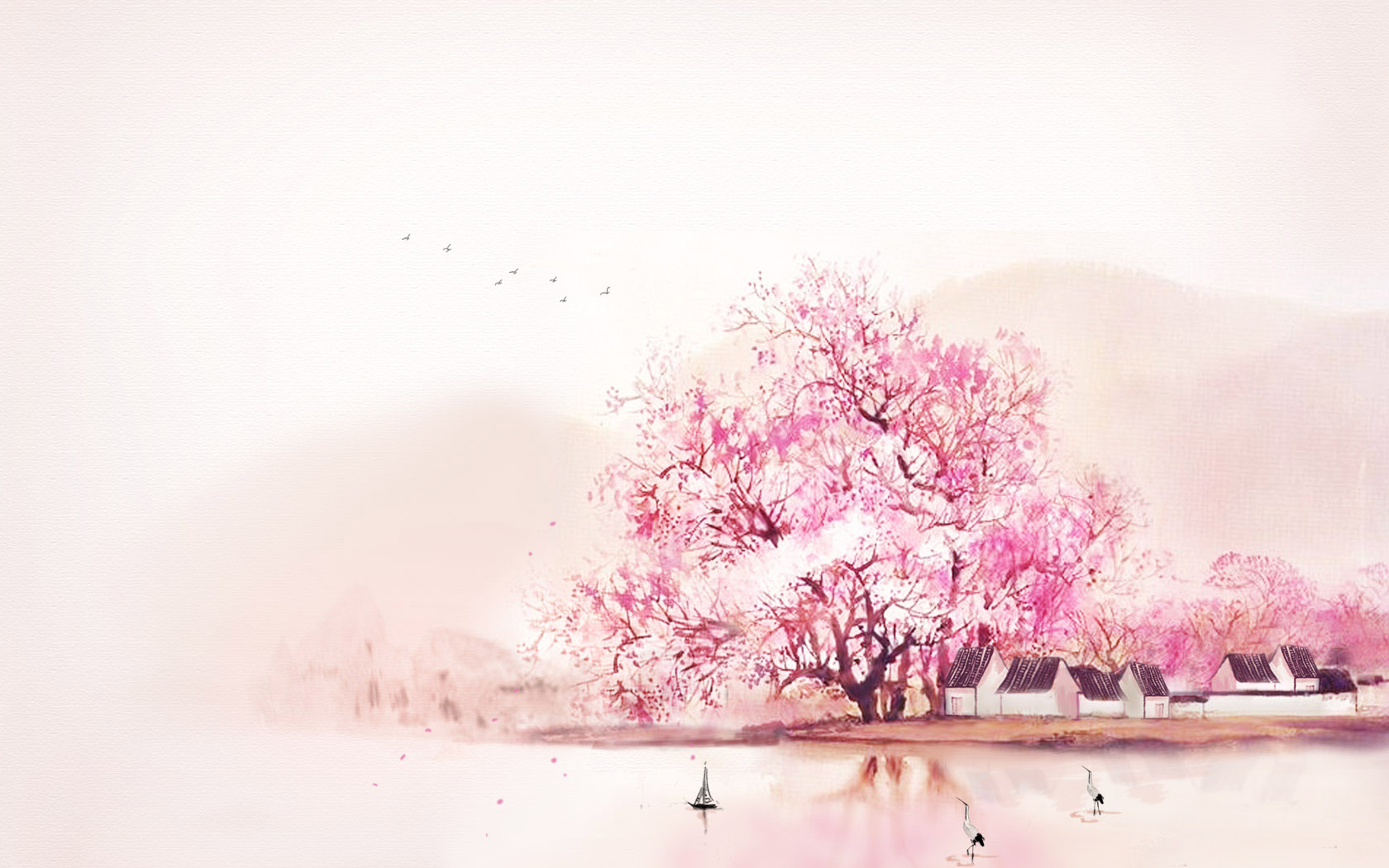 中国风水墨梅花壁纸，唯美高清，免费下载电脑桌面背景